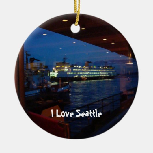 Fähre durch das Fenster Keramik Ornament (Vorne)