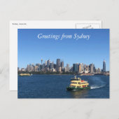 Fähre nach Sydney Postkarte (Vorne/Hinten)