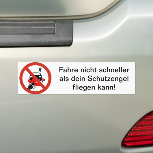 Fahre nicht schneller als dein Schutzengel .... Autoaufkleber (Auf Auto)