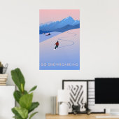 Fahre Snowboarden Reiseplakat Poster (Heimbüro)