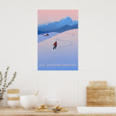 Fahre Snowboarden Reiseplakat Poster (Küche)