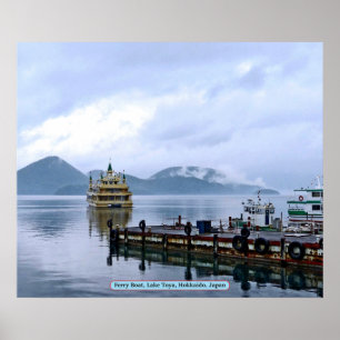 Fähre, Toya-See, Hokkaido, Japan Poster