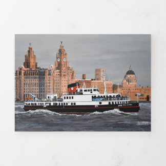 Fähre über die Mersey! Dreifach Gefaltete Einladung