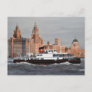 Fähre, überquere das Mersey! Postkarte