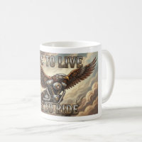 Fahre um zu Leben Biker Tasse. Adler und V-Zwillin