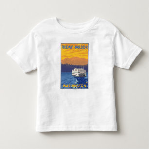 Fähre und Berge - Freitag-Hafen, Washington Kleinkind T-shirt