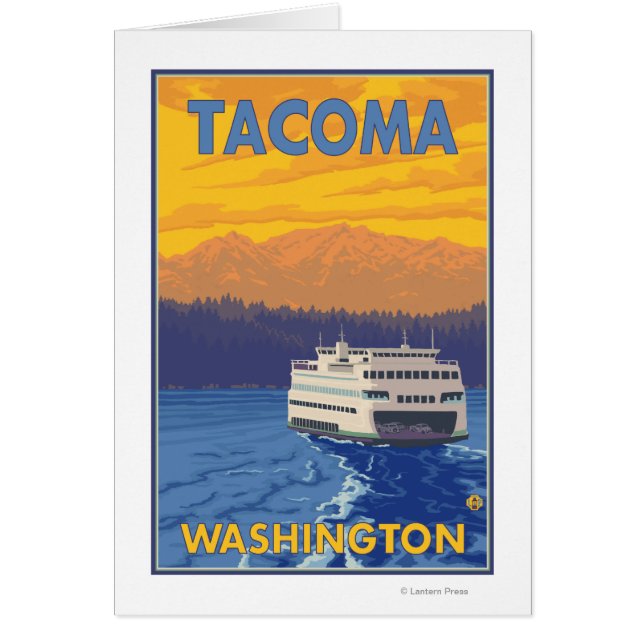 Fähre und Berge - Tacoma, Washington (Vorne)