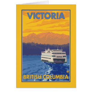 Fähre und Berge - Victoria, BC Kanada