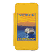 Fähre und Berge - Victoria, BC Kanada Incipio iPhone Geldbeutel-Hülle (Folio Vorderseite)