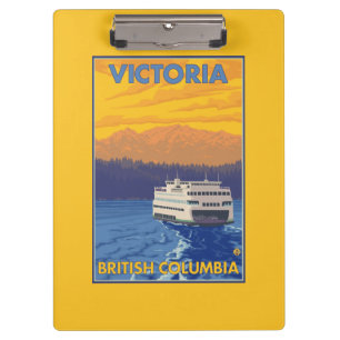 Fähre und Berge - Victoria, BC Kanada Klemmbrett