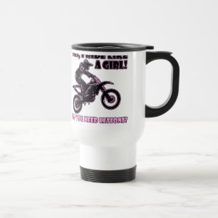 Fahre wie ein Mädchen Dirt Bike Motocross Reisebec Reisebecher