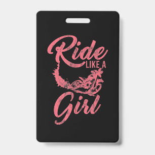 Fahre wie ein Mädchen Motorrad Lustiges Geschenk Ausweis