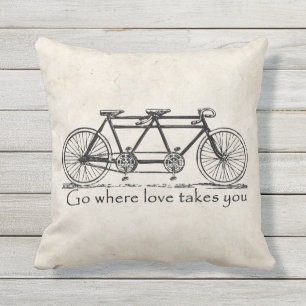 Fahre, wohin die Liebe dich führt - Tandem-Fahrrad Kissen Für Draußen