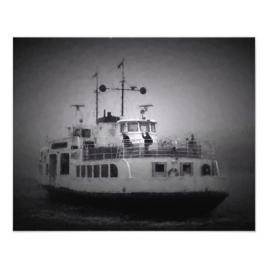 Fähre zur Festungsinsel Suomenlinna in dicken Nebe Fotodruck (Vorne)