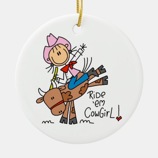 Fahrem-Cowgirl-T - Shirts und Geschenke Keramik Ornament (Vorne)