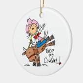 Fahrem-Cowgirl-T - Shirts und Geschenke Keramik Ornament (Links)