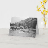 Fahren der Satzmaultiere über einem Fluss Karte (Gelbe Blume)