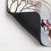 Fahren des Kuh-Zuhause im Schnee Mousepad (Ecke)