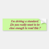 Fahren eines StandardAutoaufklebers Autoaufkleber (Vorne)