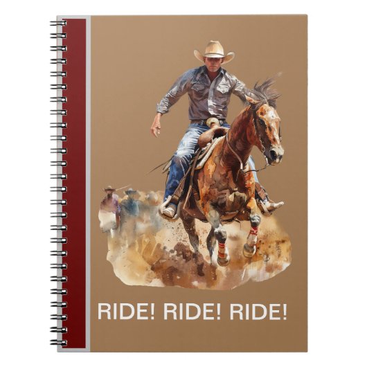 FAHREN! FAHREN! FAHREN! Cowboy-Notebook auf braune Notizblock (Vorderseite)