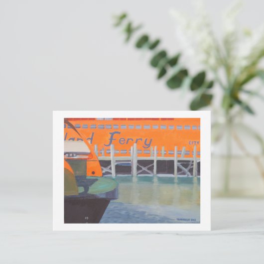 Fähren im Dock Postkarte (Stehend Vorderseite)