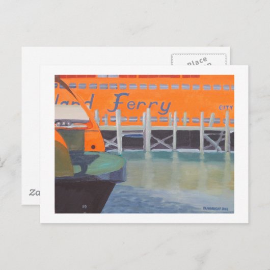 Fähren im Dock Postkarte (Vorne/Hinten)