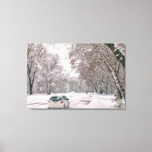 Fahren im Winter Leinwanddruck (Vorderseite)