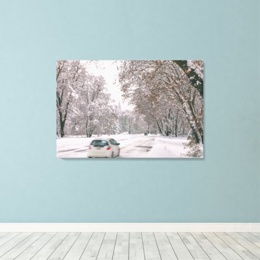 Fahren im Winter Leinwanddruck (Insitu (Holzboden))