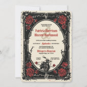 Fahren in ewig: Bikes & Rose Hochzeit Einladung (Vorderseite)