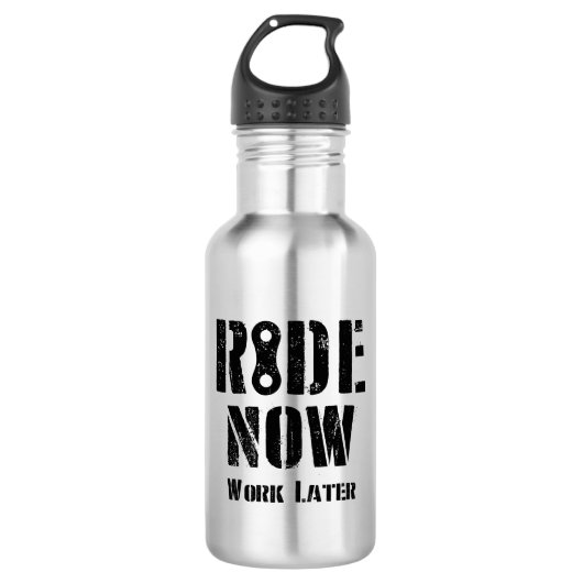 Fahren jetzt später arbeiten edelstahlflasche (Vorderseite)