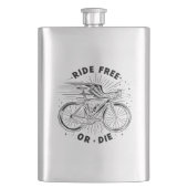 Fahren kostenlos oder Die mit dem Fahrrad Flachmann (Vorderseite)