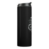 Fahren kostenlos oder Die mit dem Fahrrad Thermosbecher (Nach links gedreht)