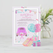 Fahren mit Brautdusche Einladung (Stehend Vorderseite)