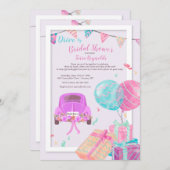 Fahren mit Brautdusche Einladung (Vorne/Hinten)