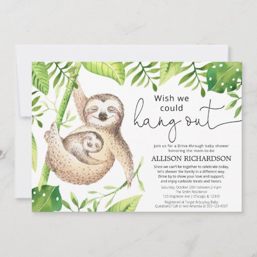 Fahren mit einer adorable geschlechtsneutralen Bab Einladung (Vorderseite)