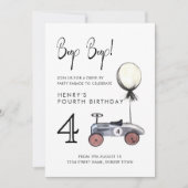 Fahren mit jedem Alter Geburtstagsparade Retro Blu Einladung (Vorderseite)