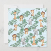 Fahren mit Jungle Animals Boys Baby Dusche Einladung (Rückseite)