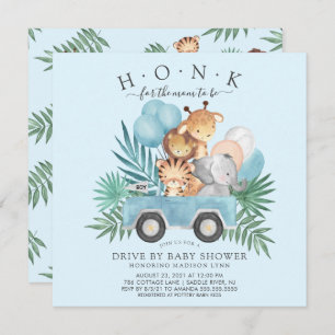 Fahren mit Jungle Animals Boys Baby Dusche Einladung