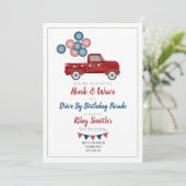 Fahren nach Geburtstag soziales Distanzierendes Pa Einladung (Stehend Vorderseite)