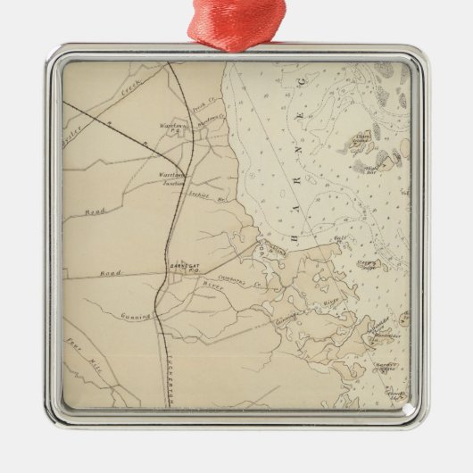 Fahren Sie Abschnitt Barnegat Bucht zur Tuckerton Silbernes Ornament (Vorne)