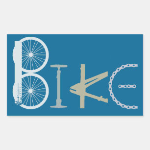 Fahren Sie das Wort rad, das von der Rechteckiger Aufkleber