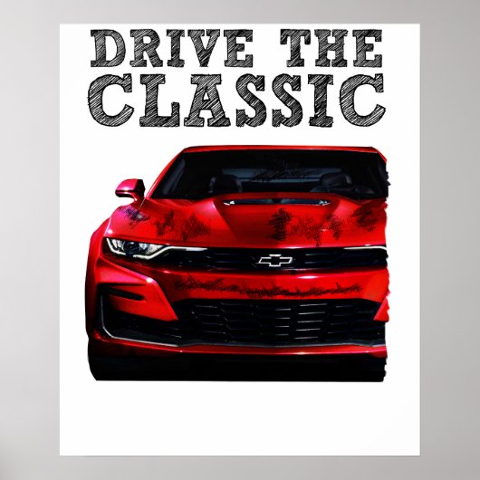 Fahren Sie den klassischen Chevrolet Camaro Poster (Vorne)