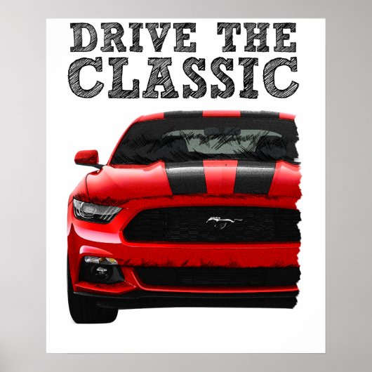 Fahren Sie den klassischen Ford Mustang Poster (Vorne)