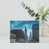 Fahren Sie durch die Innenstadt Chicago Postkarte (Stehend Vorderseite)