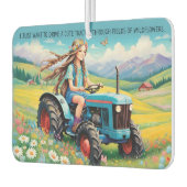 Fahren Sie einen Niedlichen Traktor durch Wildblum Autolufterfrischer (Links)