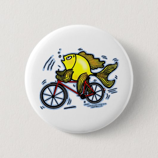Fahren Sie lustigen Knopf der Fische (Fahrrad) rad Button (Vorderseite)