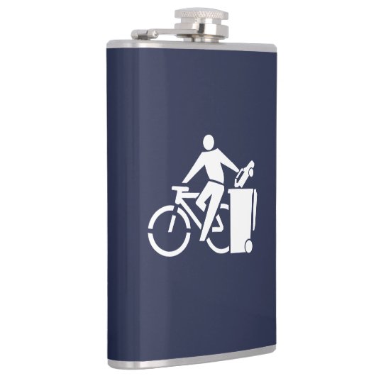 Fahren Sie mit dem Fahrrad, zerstören Sie Ihr Auto Flachmann (Rechts)