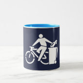 Fahren Sie mit dem Fahrrad, zerstören Sie Ihr Auto Zweifarbige Tasse (Mittel)