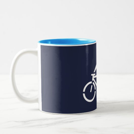 Fahren Sie mit dem Fahrrad, zerstören Sie Ihr Auto Zweifarbige Tasse (Links)