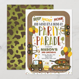 Fahren Sie mit dem Geburtstagsparade Einladungstru Einladung
